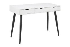 Citysea Skrivebord 110 cm med Oppbevaring 3 Skuffer