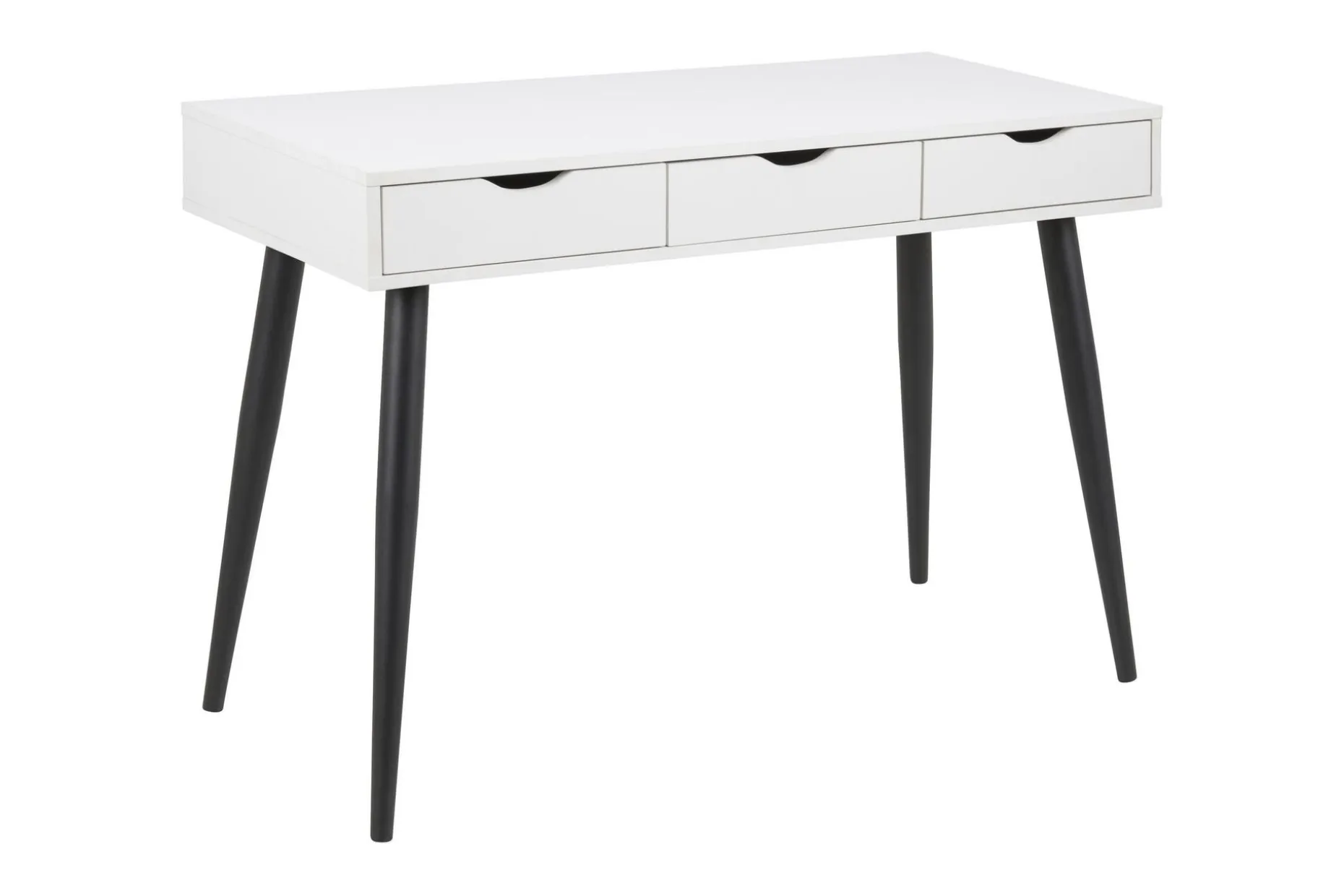 Citysea Skrivebord 110 cm med Oppbevaring 3 Skuffer