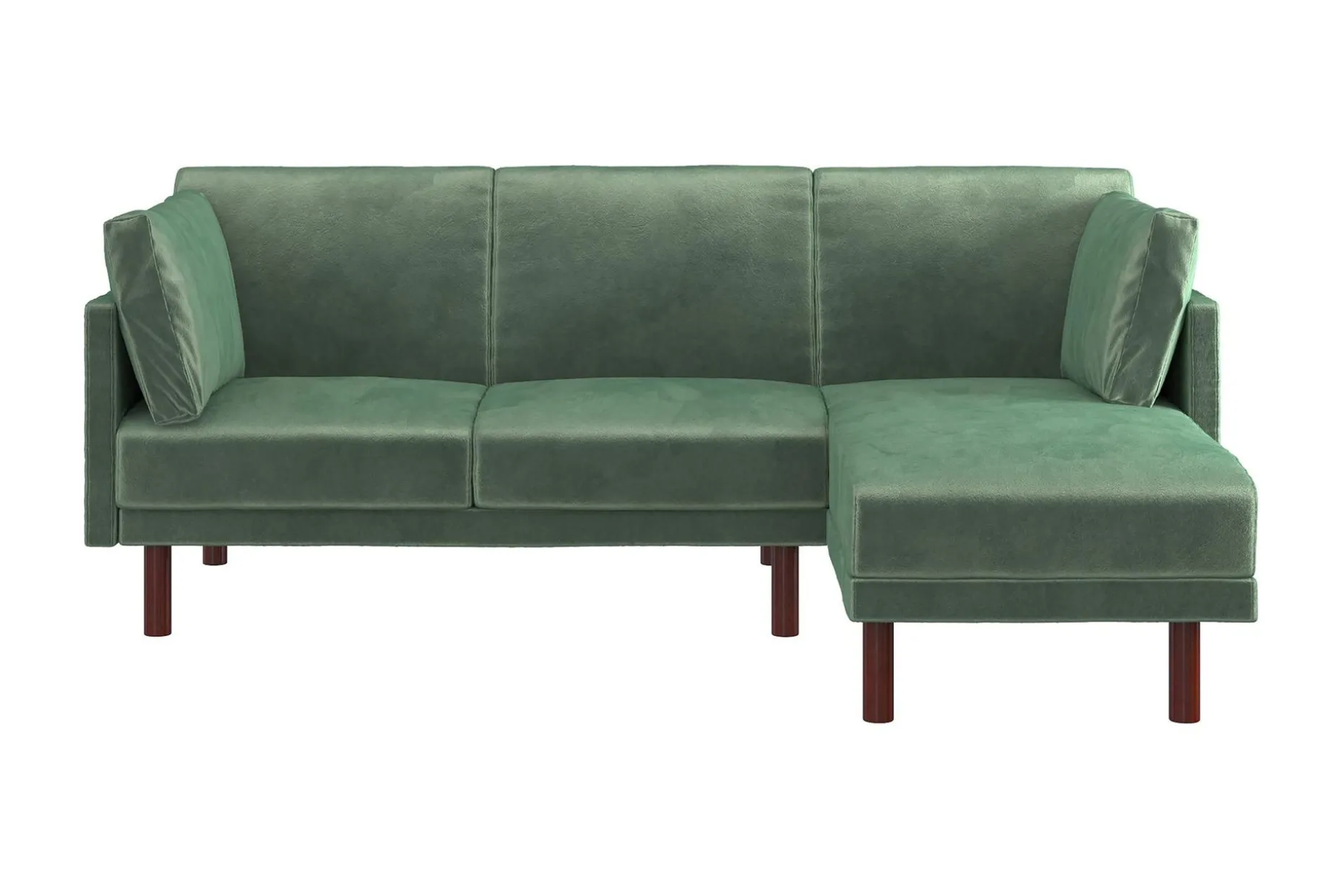 Clair 3-seters Sovesofa med Sjeselong Justerbar Fløyel/Grønn