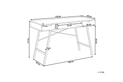 Clarita Skrivebord 120 cm med Oppbevaringshylle + 2 Skuffer
