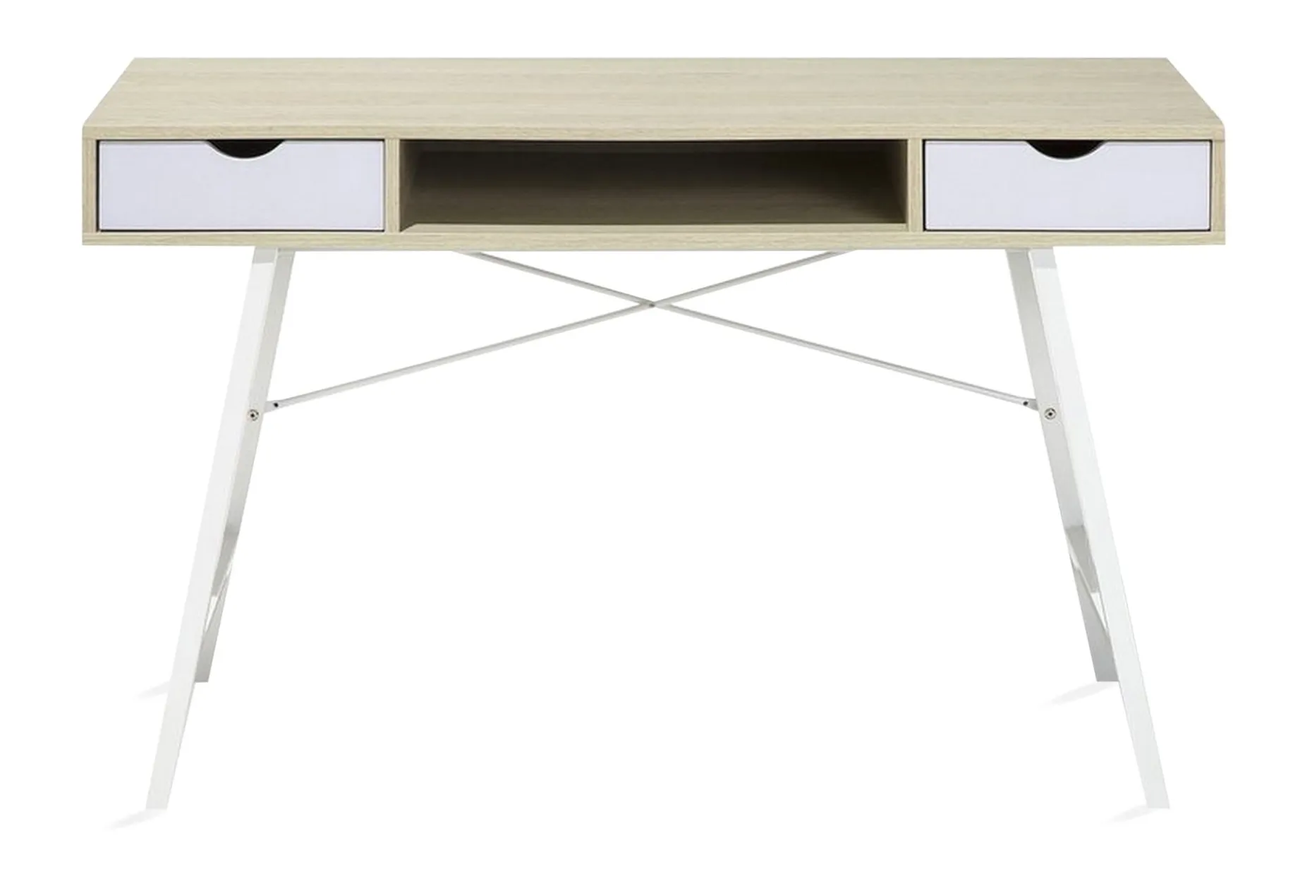 Clarita Skrivebord 120 cm med Oppbevaringshylle + 2 Skuffer