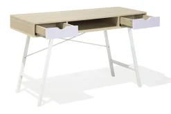 Clarita Skrivebord 120 cm med Oppbevaringshylle + 2 Skuffer