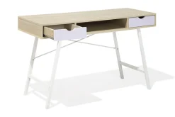 Clarita Skrivebord 120 cm med Oppbevaringshylle + 2 Skuffer