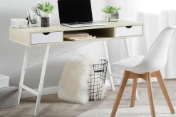 Clarita Skrivebord 120 cm med Oppbevaringshylle + 2 Skuffer