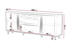 Clement Kommode 200 cm