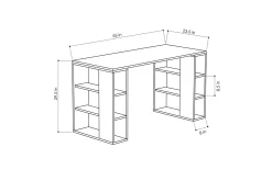 Colmaron Skrivebord 140 cm med Oppbevaringshyller