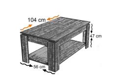 Comfortale Sofabord 104 cm med Oppbevaringshylle