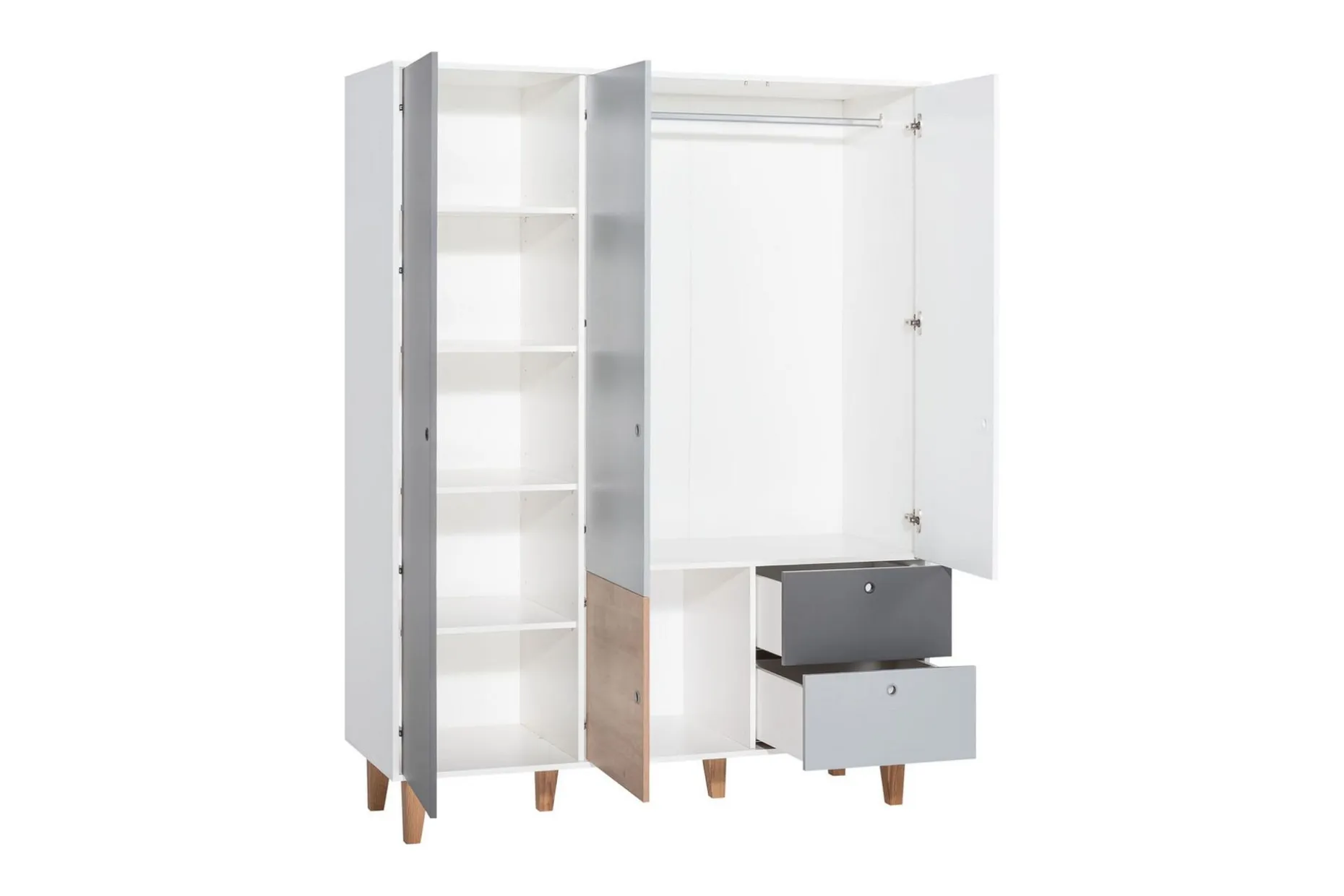 Concept Garderobe Hvit / Grå / Rosa