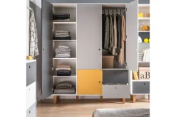 Concept Garderobe Hvit / Mørkegrå / gul