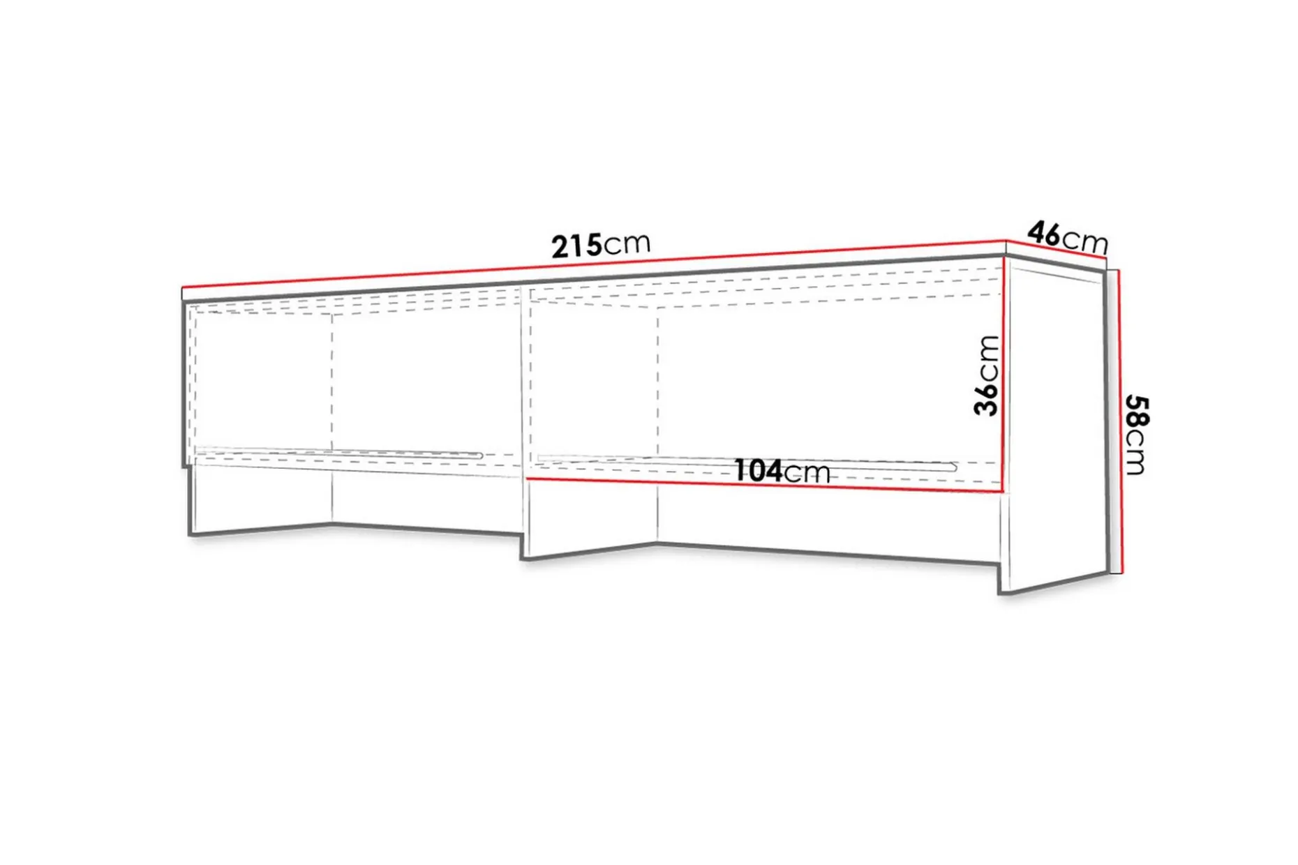 Concept Pro Förvaringsskåp 215x46x58 cm Vit 215x46x58
