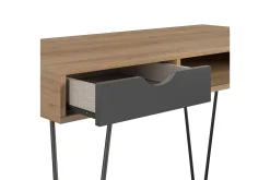 Concord Skrivebord 106 cm med Oppbevaring Skuff Grå/Natur/Sv