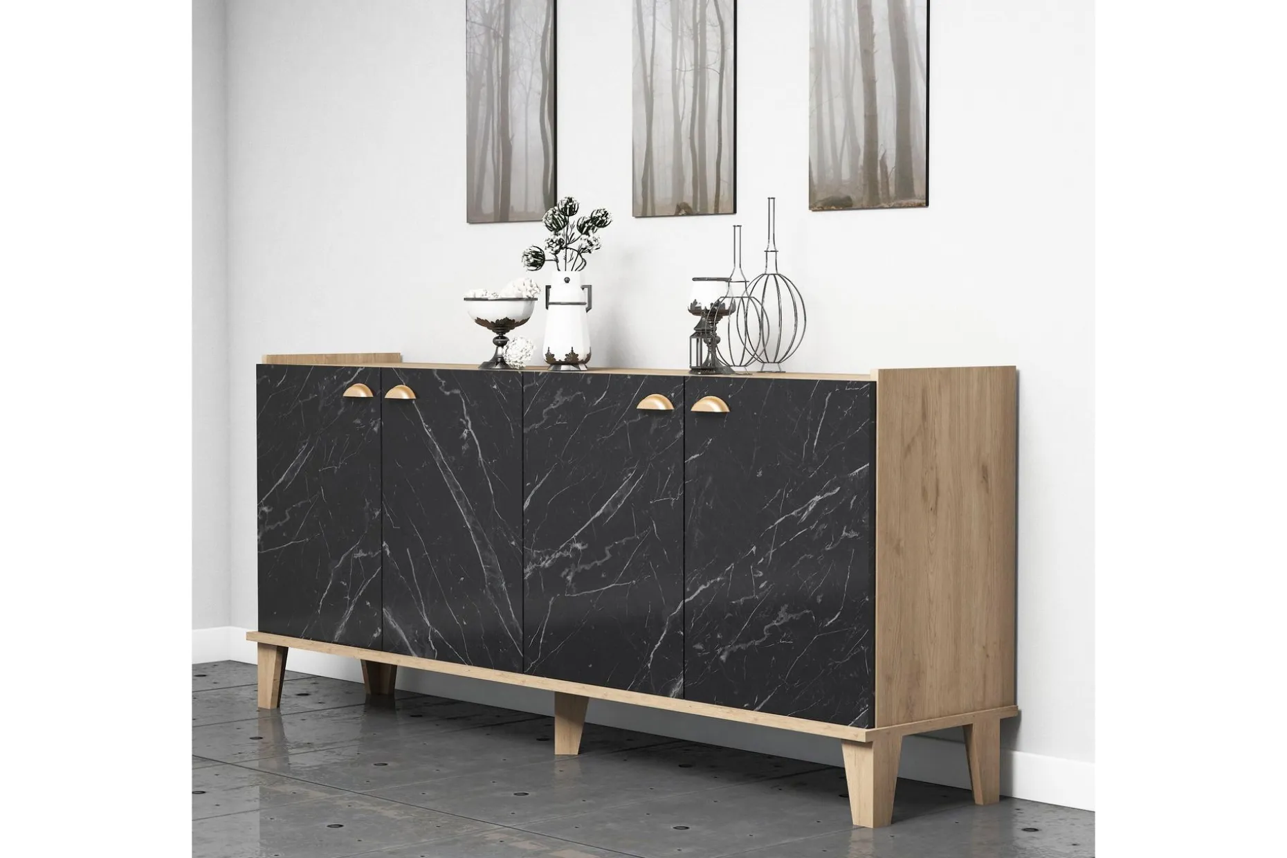 Console Eik|Marmor