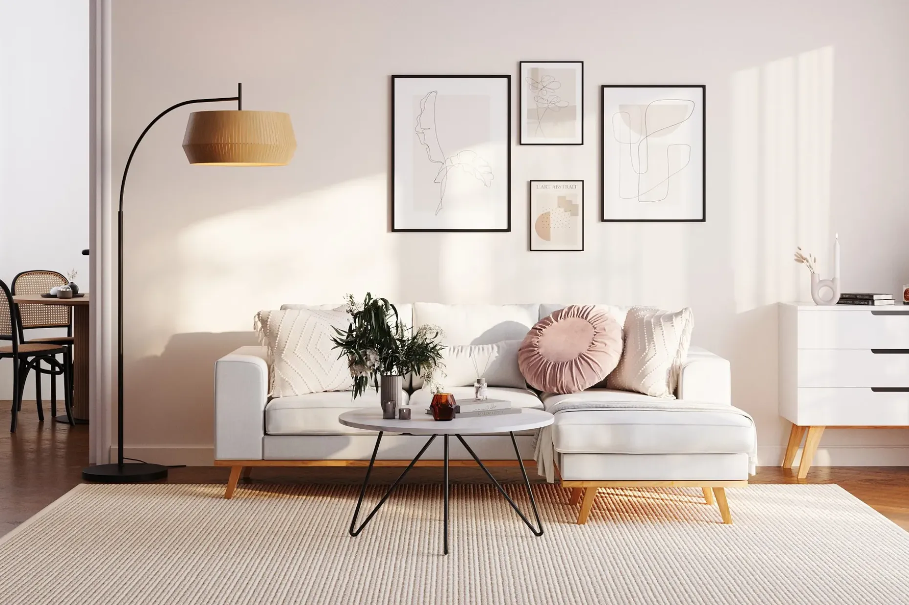Copenhagen Compact 3-seters Vendbar L-formet Divansofa i Stoff