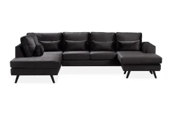 Copenhagen Compact 4-seters Venstrevendt U-formet Large Sofa med Divan og Sjeselong i Fløyel
