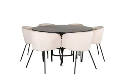 Copenhagen Matgruppe 140 cm Rund med 6 Berit stoler