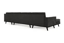 Copenhagen 5-seters Høyrevendt U-formet Sofa med Divan og Sjeselong i Fløyel