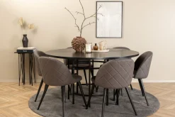Copenhagen Spisegruppe 140 cm Rund med 6 Velvet Stoler