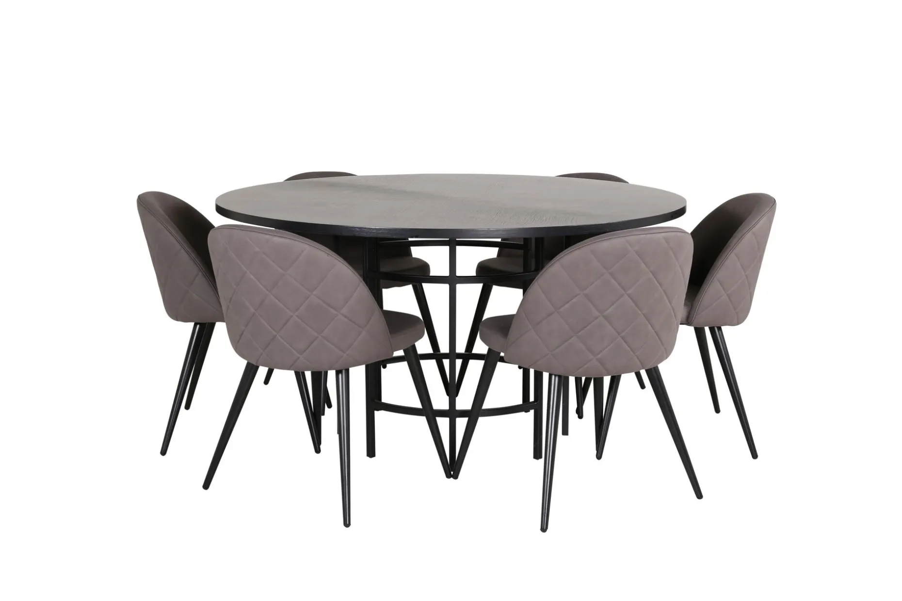Copenhagen Spisegruppe 140 cm Rund med 6 Velvet Stoler