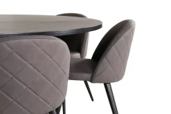 Copenhagen Spisegruppe 140 cm Rund med 6 Velvet Stoler