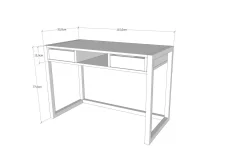 Corieon Skrivebord 115 cm med Oppbevaring Skuffer + Hylle