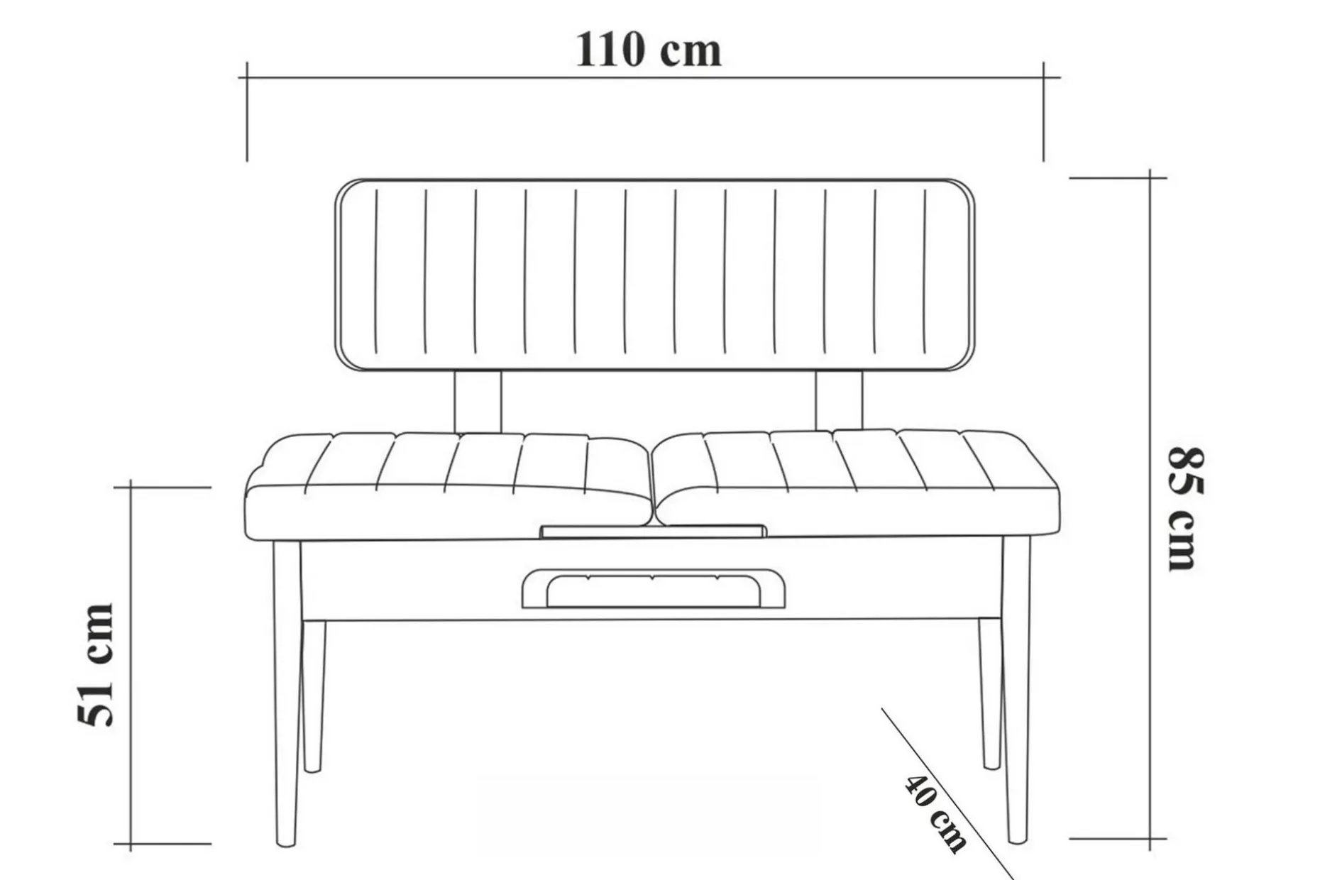 Corralez benk 85 cm