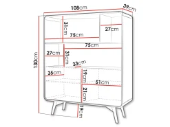 Corvan Bokhylle 130 cm