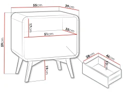 Corvan Nattbord 55 cm