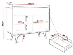 Corvan Skjenk 108 cm