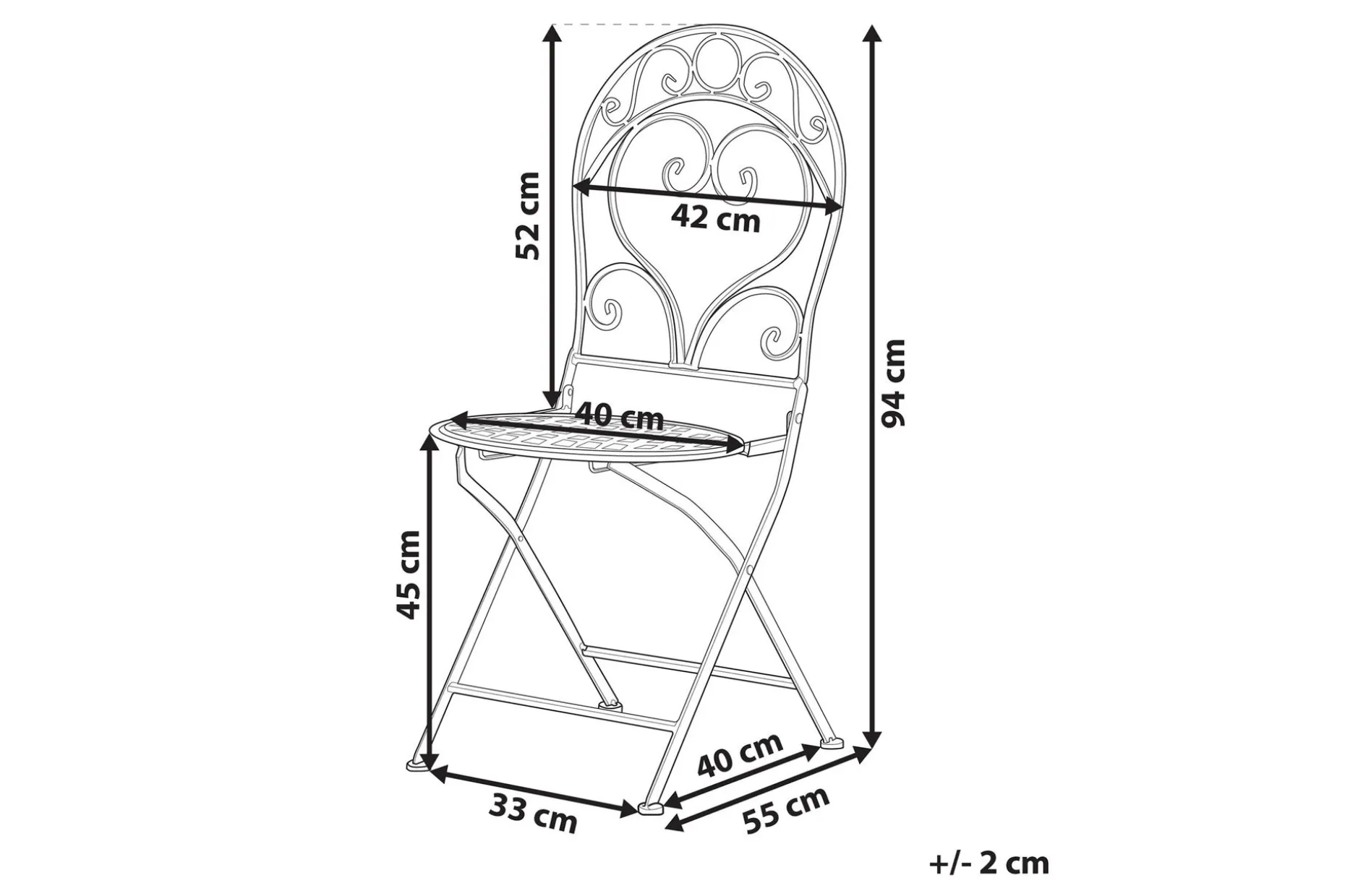 Courville Balkongstol 2-pk