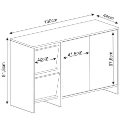 Crala Konsoll 130x81,8x44 cm