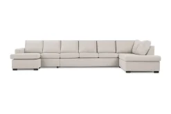 Crazy 6-seters Høyrevendt U-formet XX-Large Sofa med Divan og Sjeselong i Stoff