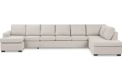 Crazy 6-seters Høyrevendt U-formet XX-Large Sofa med Divan og Sjeselong i Stoff