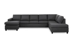 Crazy 5-seters Høyrevendt U-formet X-Large Sofa med Divan og Sjeselong i Stoff