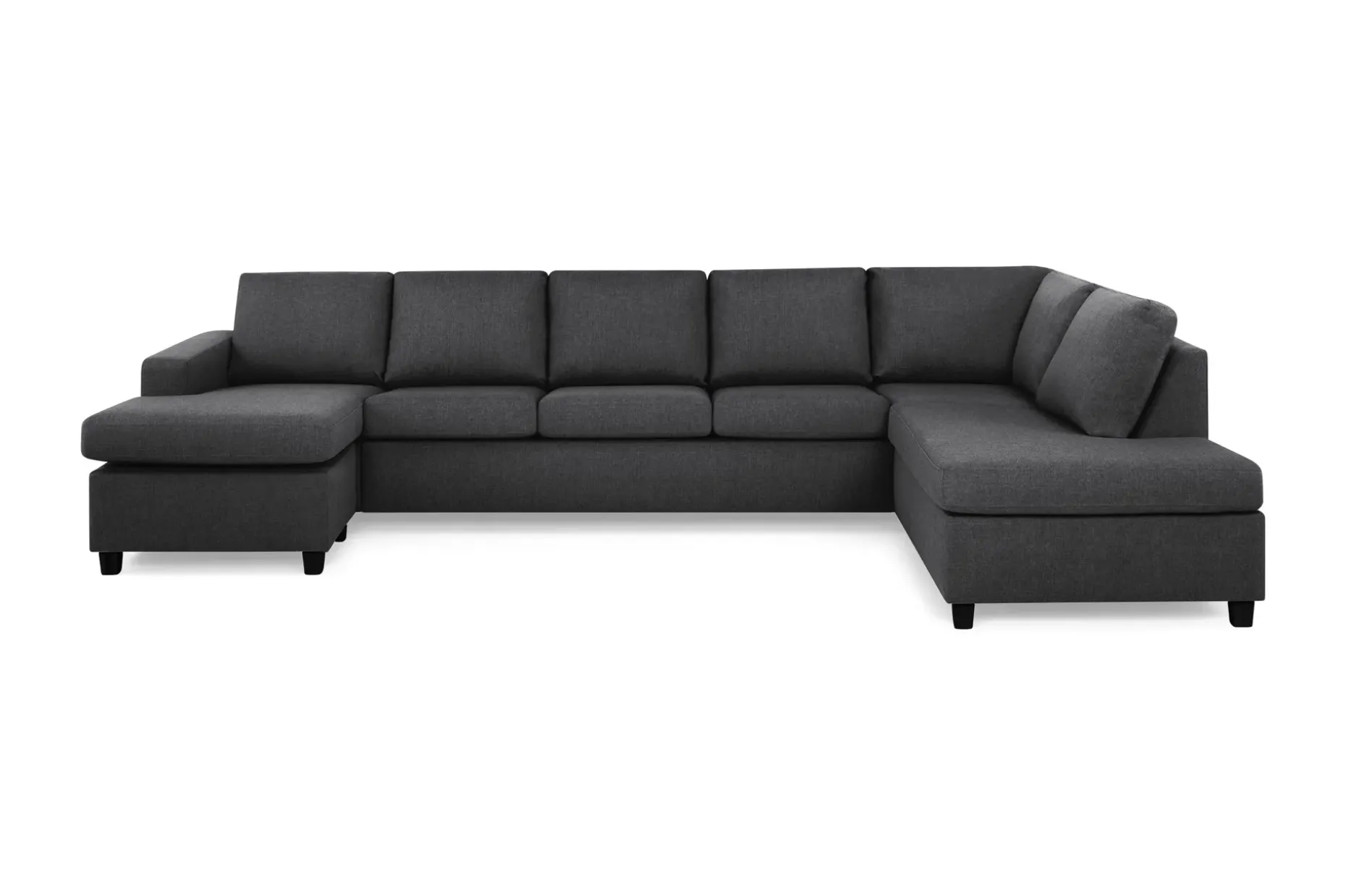 Crazy 5-seters Høyrevendt U-formet X-Large Sofa med Divan og Sjeselong i Stoff