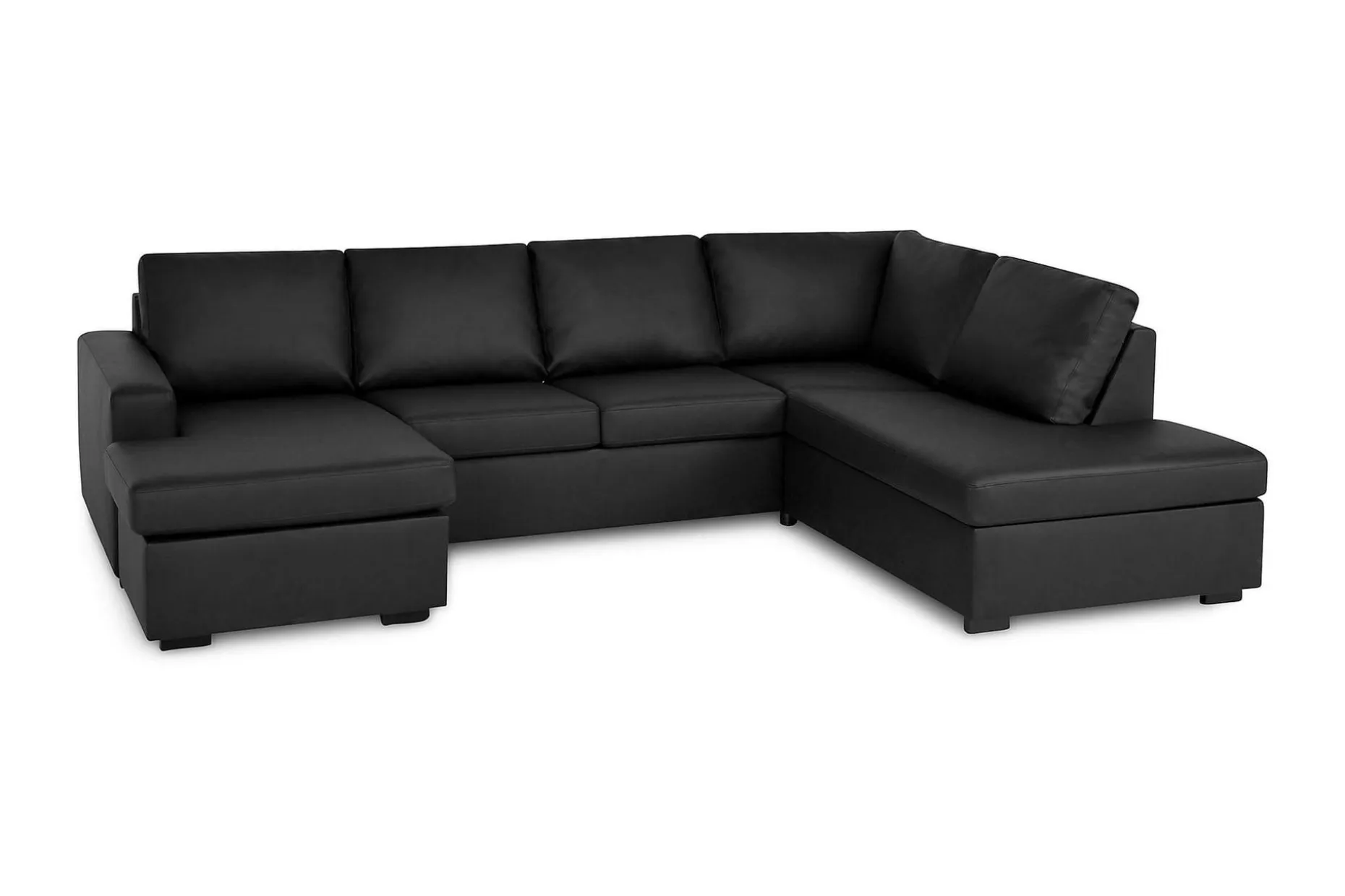 Crazy 4-seters Høyrevendt U-formet Small Sofa med Divan og Sjeselong i Kunstlær