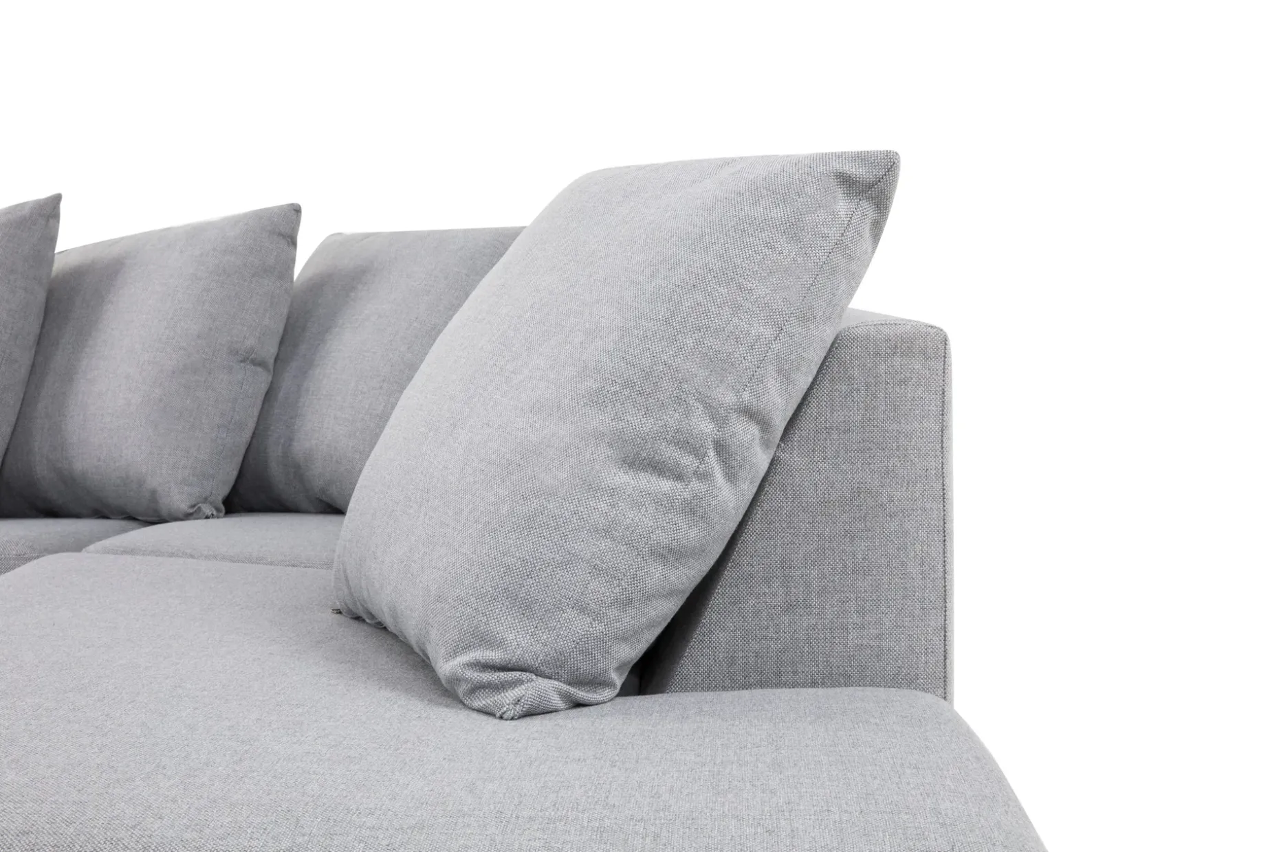 Crazy 5-seters Høyrevendt U-formet X-Large Sofa med Divan og Sjeselong i Stoff inkl. Pynteputer