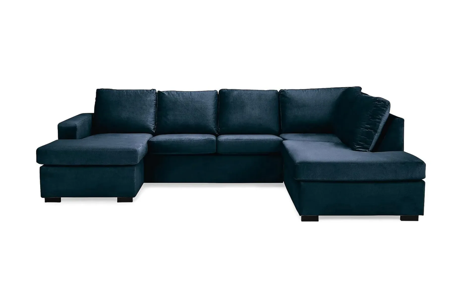 Crazy 4-seters Høyrevendt U-formet Large Sofa med Divan og Sjeselong i Fløyel