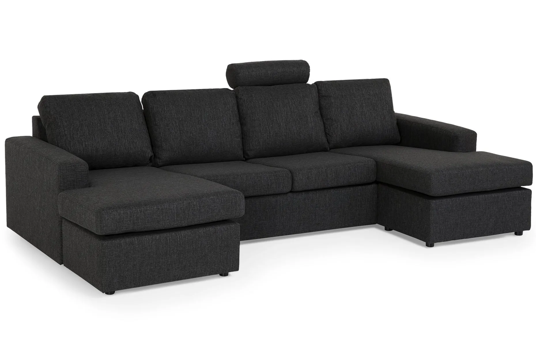 Crazy 4-seters U-formet Sofa med Dobbeldivan i Stoff