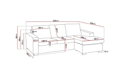 Crazy 3-seters Vendbar L-formet Sjeselongsofa i Stoff