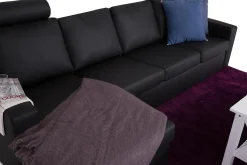 Crazy 4-seters Vendbar L-formet Sjeselongsofa i Kunstlær