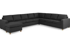 Crazy 7-seters Vendbar U-formet XX-Large Hjørnesofa med Divan i Stoff