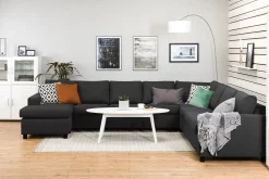 Crazy 7-seters Vendbar U-formet XX-Large Hjørnesofa med Divan i Stoff