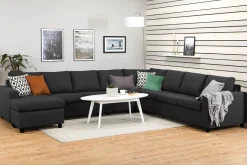 Crazy 7-seters Vendbar U-formet XX-Large Hjørnesofa med Divan i Stoff