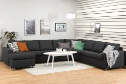 Crazy 7-seters Vendbar U-formet XX-Large Hjørnesofa med Divan i Stoff