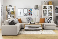Crazy 7-seters Vendbar U-formet XX-Large Hjørnesofa med Divan i Stoff