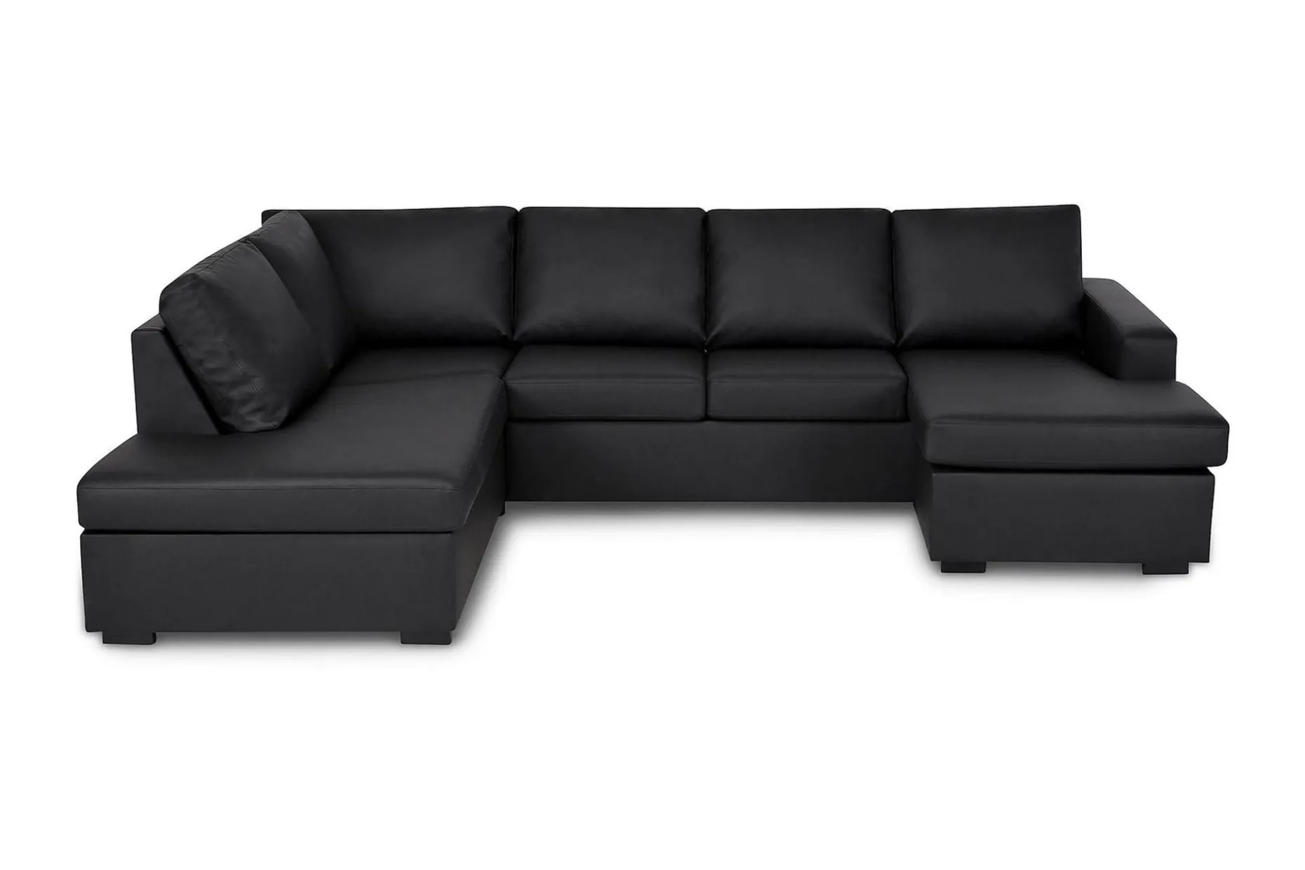 Crazy 4-seters Venstrevendt U-formet Large Sofa med Divan og Sjeselong i Kunstlær