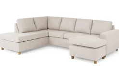 Crazy 4-seters Venstrevendt U-formet Large Sofa med Divan og Sjeselong i Stoff