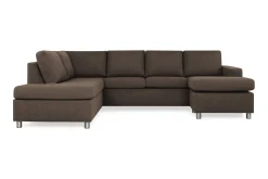 Crazy 4-seters Venstrevendt U-formet Large Sofa med Divan og Sjeselong i Stoff