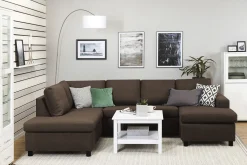 Crazy 4-seters Venstrevendt U-formet Large Sofa med Divan og Sjeselong i Stoff
