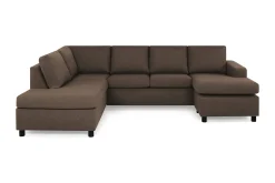 Crazy 4-seters Venstrevendt U-formet Large Sofa med Divan og Sjeselong i Stoff